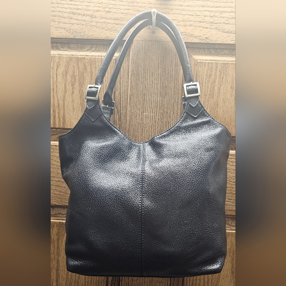 Brooks Brothers Black Pebbeled Leather Shoulder Sachel Handbag NWT - Picture 12 of 14